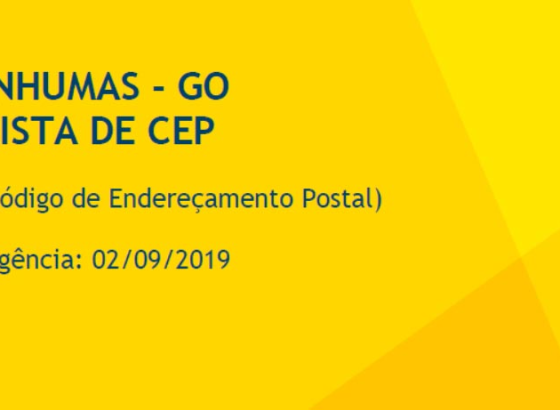 CEP de Inhumas - confira a relação de novos CEPs de Inhumas