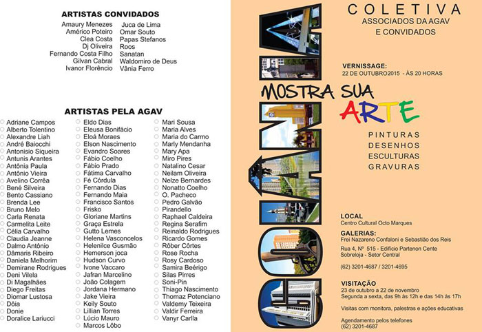 Goiânia Mostra Sua Arte - convite para evento cultural em Goiânia